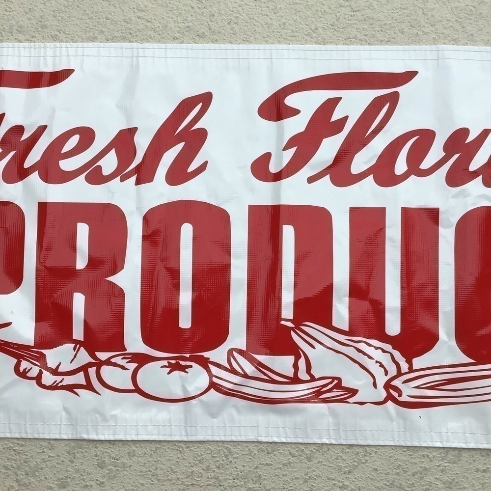 Florida Produce 4’ Banner Farmers Market Stall Sign Thick Vinyl Corner Grommets - Picture 6 of 14